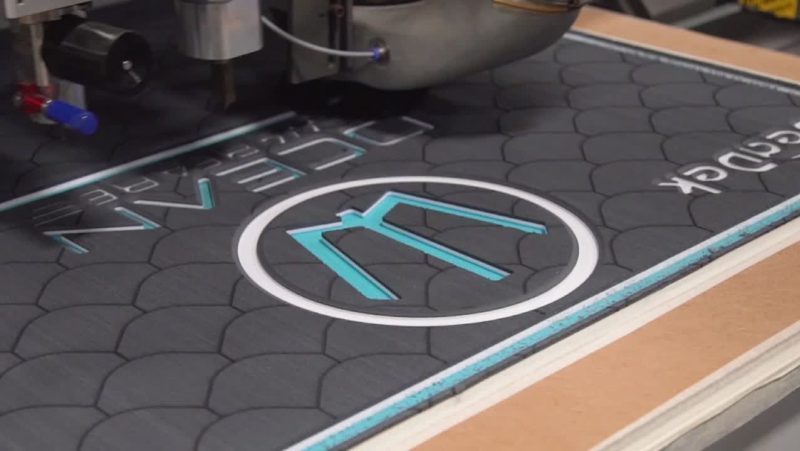 Custom SeaDek boat flooring featuring a branded logo design embedded into non-slip marine deck panels