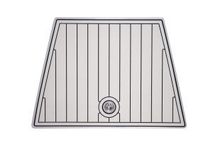 SeaDek faux teak hatch cover, custom marine flooring with classic teak-style pattern