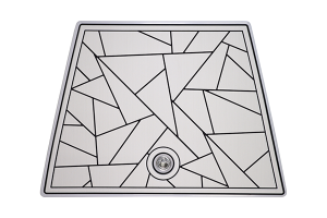 SeaDek fractal hatch cover, custom non-skid marine flooring with geometric fractal pattern