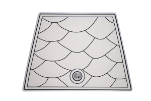 Custom SeaDek hatch cover with tarpon scale pattern, non-skid marine decking for boat hatches